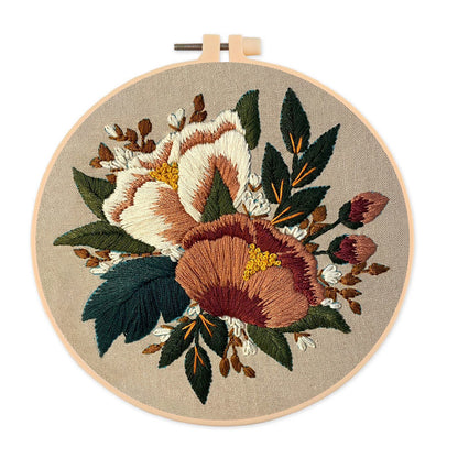 Rubbyoo Embroidery Kit- Blush Floral Pattern | For Beginners Hand Stitch