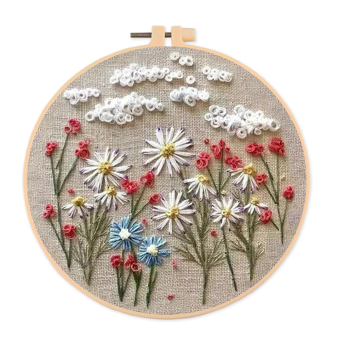 Rubbyoo Embroidery Kit- Daisy Pattern | Embroidery Kit For Beginner,Modern Embroidery