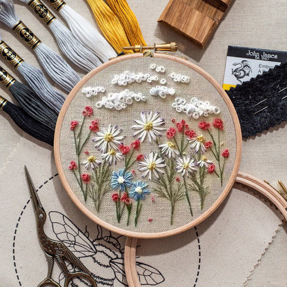 Rubbyoo Embroidery Kit- Daisy Pattern | Embroidery Kit For Beginner,Modern Embroidery