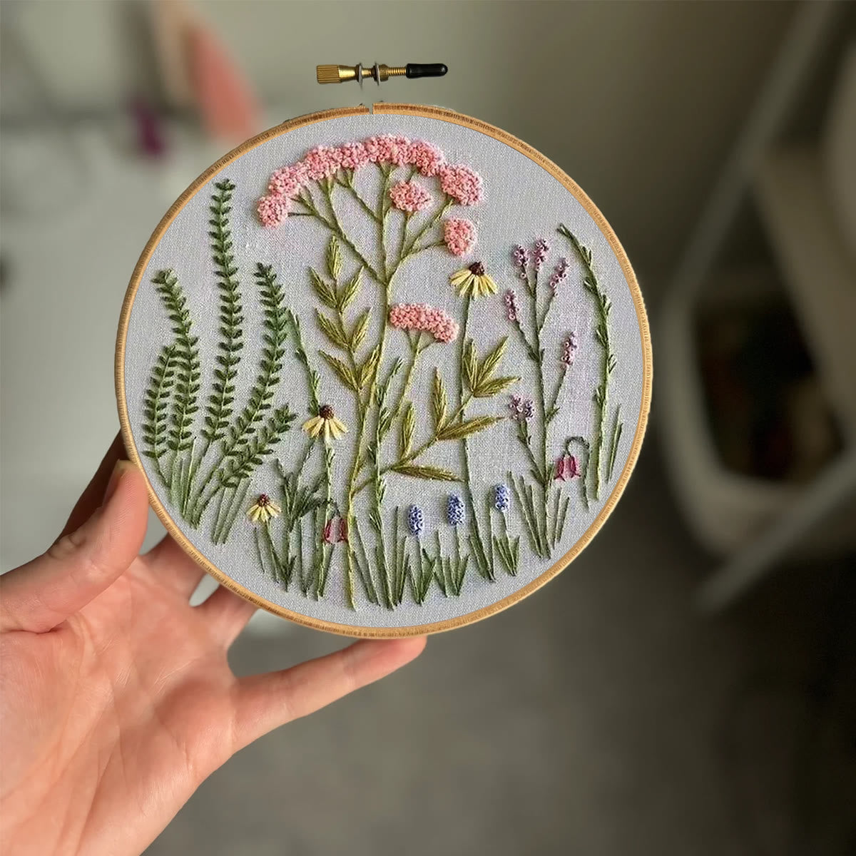 Rubbyoo Embroidery Kit-Wildflowers Pattern | Embroidery Kit For Beginner,Modern Embroidery