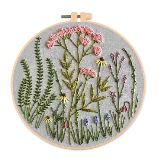 Rubbyoo Embroidery Kit-Wildflowers Pattern | Embroidery Kit For Beginner,Modern Embroidery