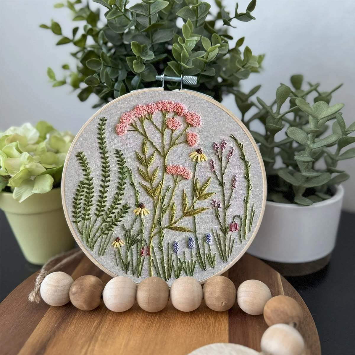 Rubbyoo Embroidery Kit-Wildflowers Pattern | Embroidery Kit For Beginner,Modern Embroidery
