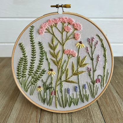Rubbyoo Embroidery Kit-Wildflowers Pattern | Embroidery Kit For Beginner,Modern Embroidery