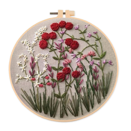 Rubbyoo Embroidery Kit-Floral Plant Pattern | Embroidery Kit For Beginner,Modern Embroidery