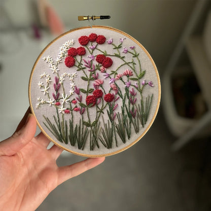 Rubbyoo Embroidery Kit-Floral Plant Pattern | Embroidery Kit For Beginner,Modern Embroidery