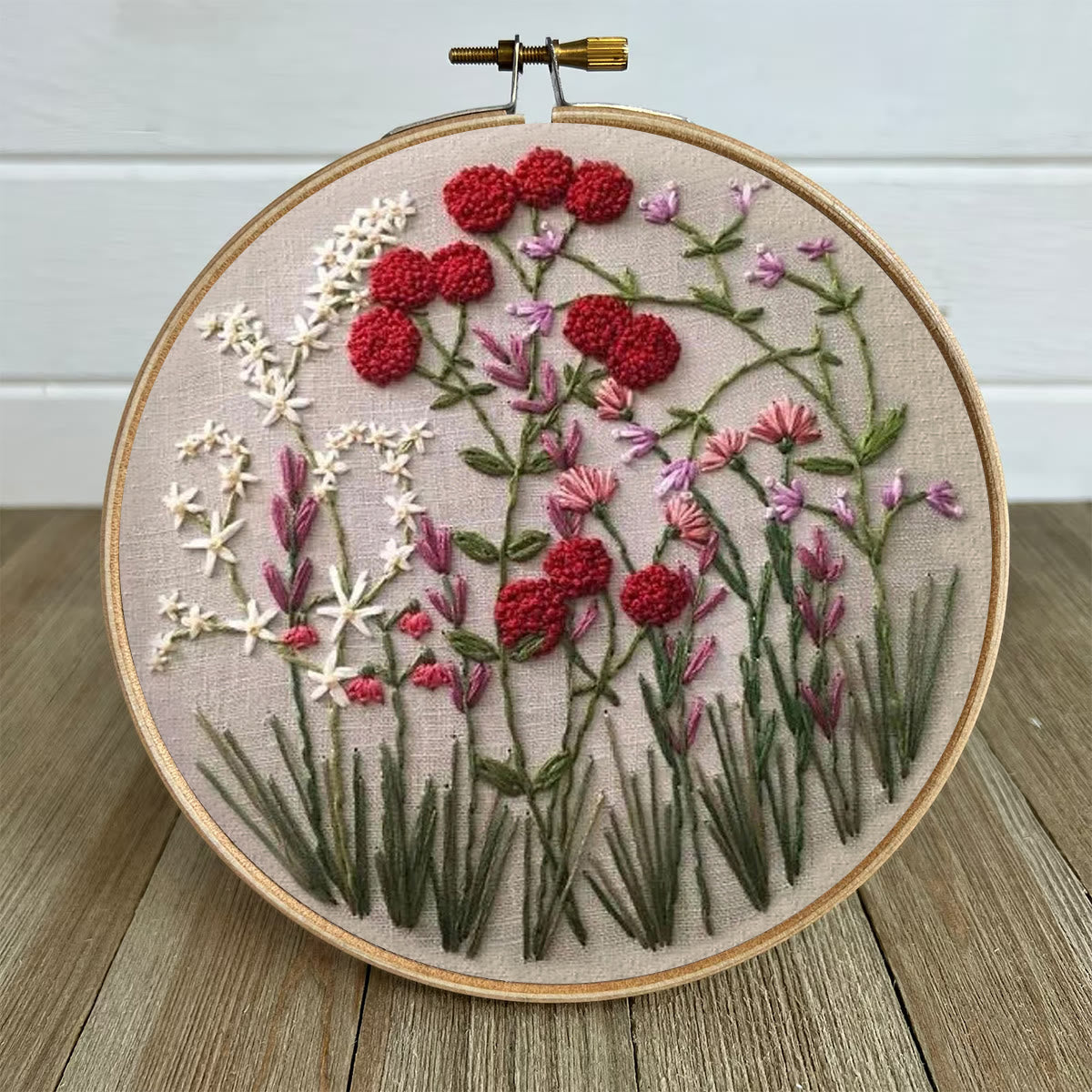 Rubbyoo Embroidery Kit-Floral Plant Pattern | Embroidery Kit For Beginner,Modern Embroidery