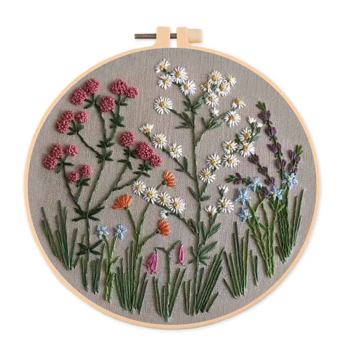 Rubbyoo Embroidery Kit-Floral Plant Pattern 2 | Embroidery Kit For Beginner,Modern Embroidery,Cross Stitch