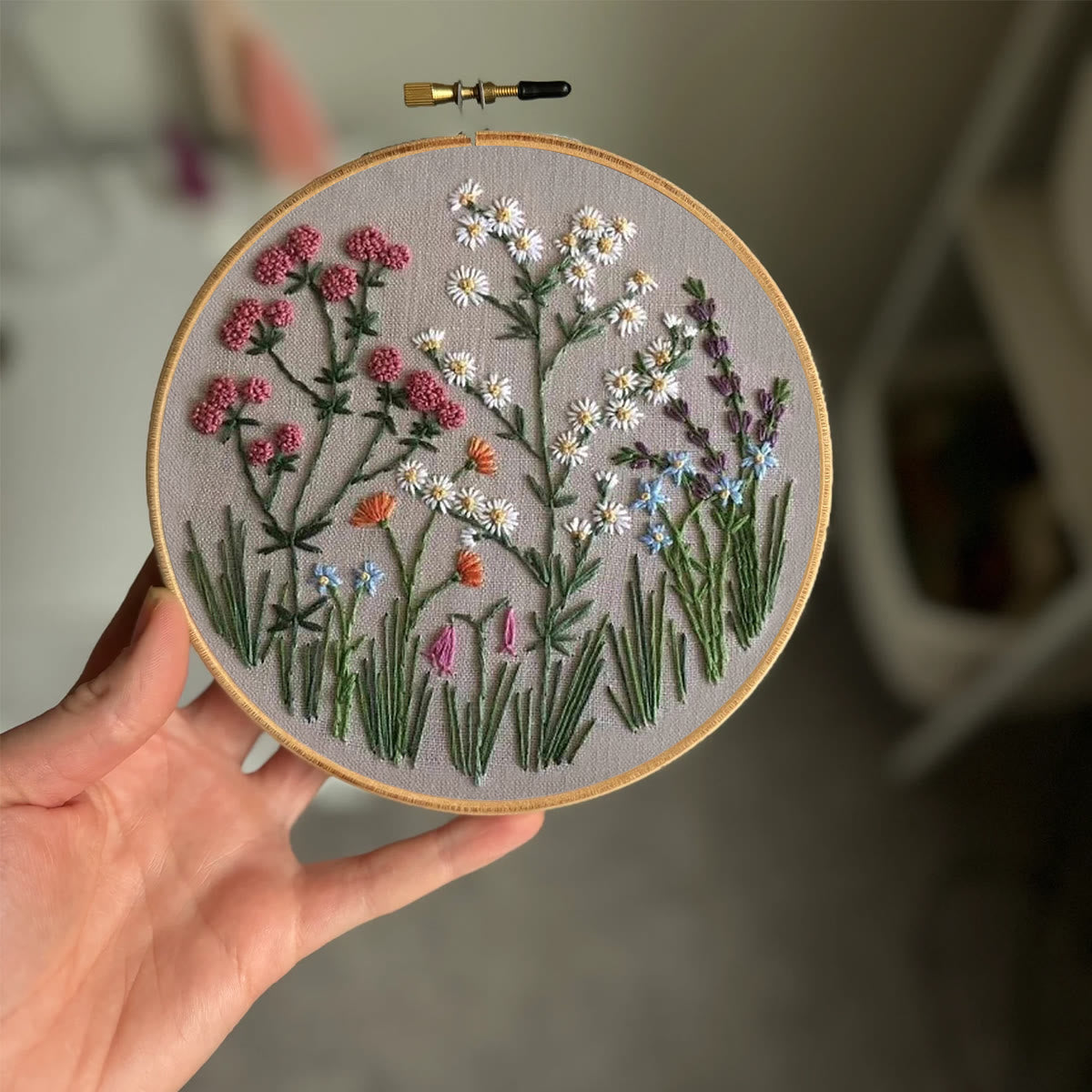 Rubbyoo Embroidery Kit-Floral Plant Pattern 2 | Embroidery Kit For Beginner,Modern Embroidery,Cross Stitch