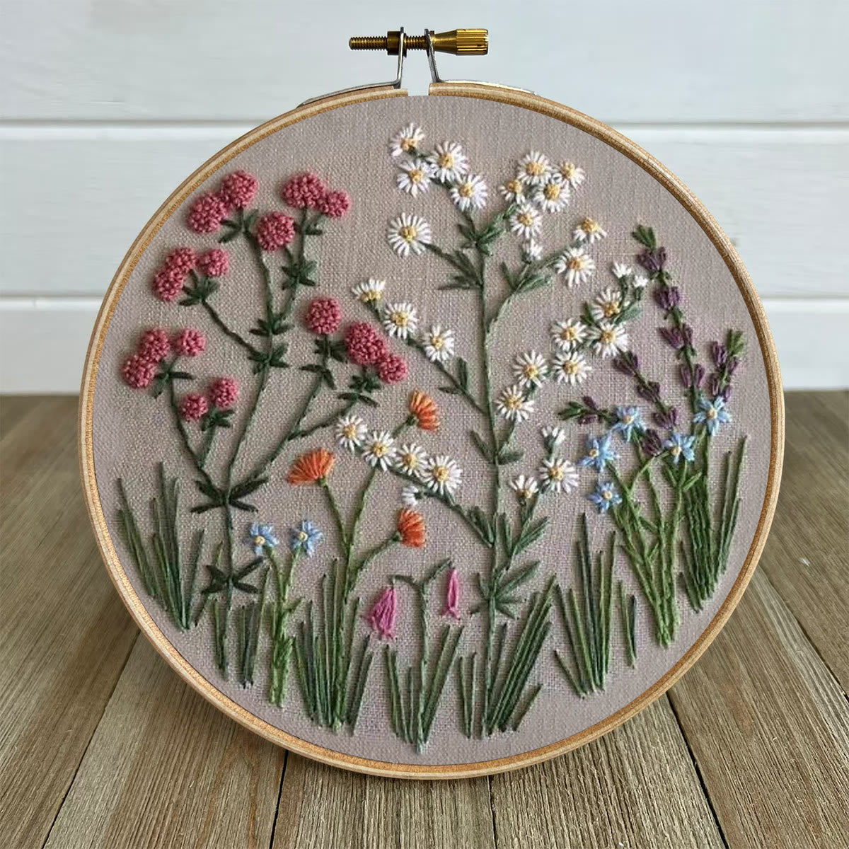 Rubbyoo Embroidery Kit-Floral Plant Pattern 2 | Embroidery Kit For Beginner,Modern Embroidery,Cross Stitch