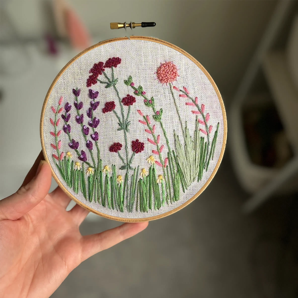 Rubbyoo Embroidery Kit- Flower Branches  Pattern | Embroidery Kit For Beginner,Modern Embroidery,Cross Stitch