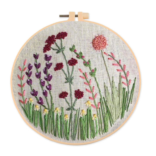 Rubbyoo Embroidery Kit- Flower Branches  Pattern | Embroidery Kit For Beginner,Modern Embroidery,Cross Stitch