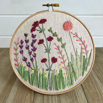 Rubbyoo Embroidery Kit- Flower Branches  Pattern | Embroidery Kit For Beginner,Modern Embroidery,Cross Stitch
