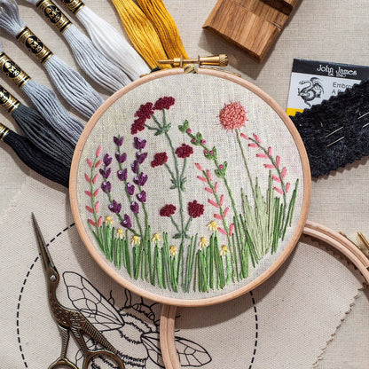 Rubbyoo Embroidery Kit- Flower Branches  Pattern | Embroidery Kit For Beginner,Modern Embroidery,Cross Stitch