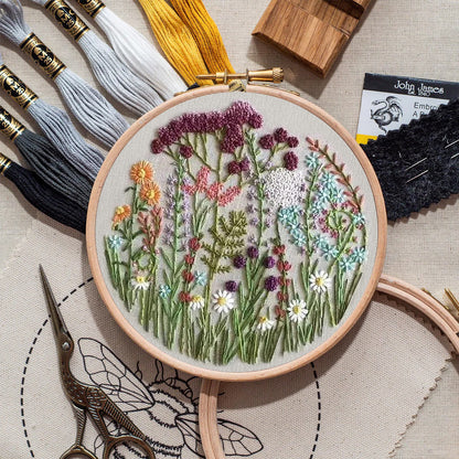 Rubbyoo Embroidery Kit- Cloroful Flower  Pattern | Embroidery Kit For Beginner,Modern Embroidery,Cross Stitch