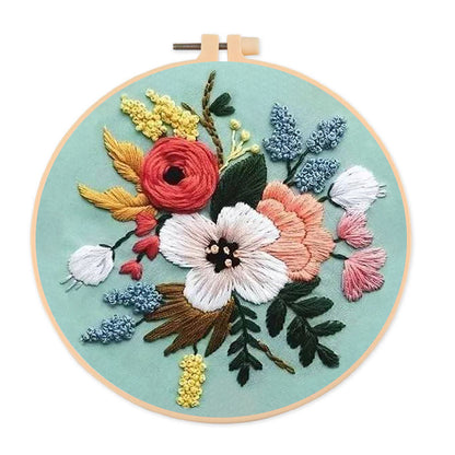 Rubbyoo Embroidery Kit- Modern Flower Design | Diy Craft Kits,Hand Stitch,For Craft Lover