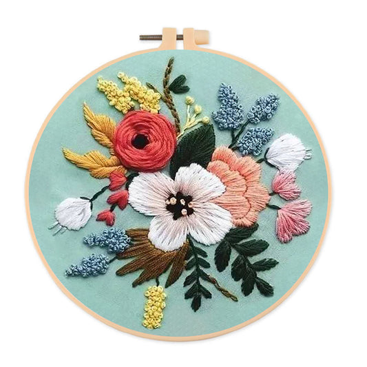 Rubbyoo Embroidery Kit- Modern Flower Design | Diy Craft Kits,Hand Stitch,For Craft Lover