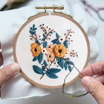 Rubbyoo Embroidery Kit- Modern Flower Design 2 | Diy Craft Kits,Hand Stitch,For Craft Lover