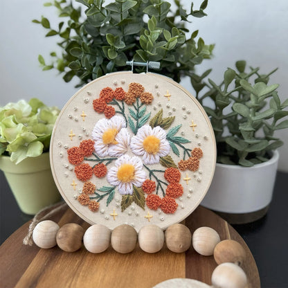 Rubbyoo Embroidery Kit- Modern 3D Floral  | Diy Craft Kits,Hand Stitch,For Craft Lover