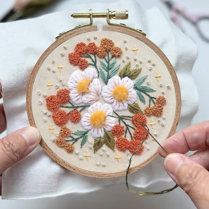 Rubbyoo Embroidery Kit- Modern 3D Floral  | Diy Craft Kits,Hand Stitch,For Craft Lover