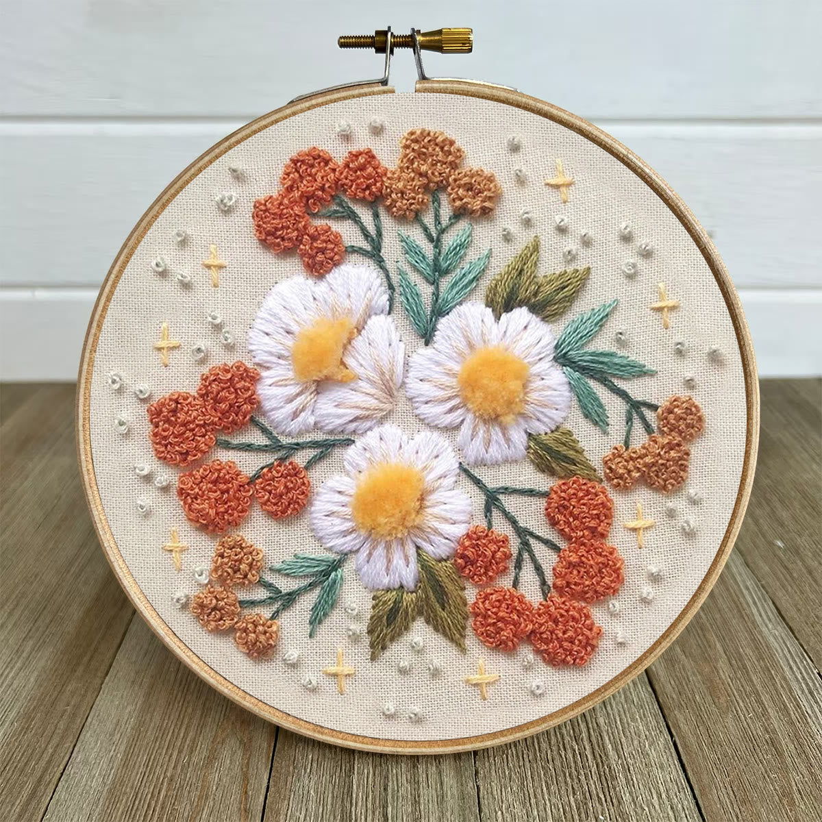 Rubbyoo Embroidery Kit- Modern 3D Floral  | Diy Craft Kits,Hand Stitch,For Craft Lover