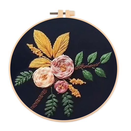 Rubbyoo Embroidery Kit- Flowers And Branches  | Diy Craft Kits,Hand Stitch,For Craft Lover
