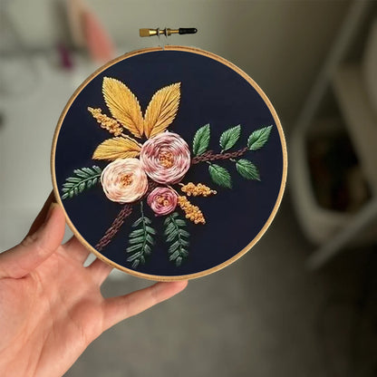 Rubbyoo Embroidery Kit- Flowers And Branches  | Diy Craft Kits,Hand Stitch,For Craft Lover