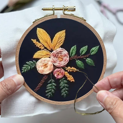 Rubbyoo Embroidery Kit- Flowers And Branches  | Diy Craft Kits,Hand Stitch,For Craft Lover
