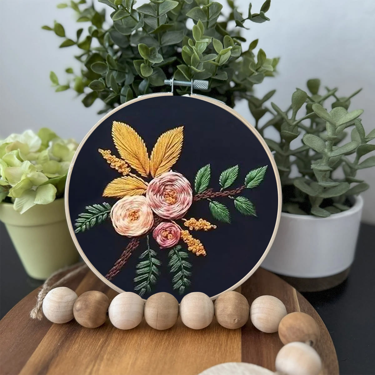 Rubbyoo Embroidery Kit- Flowers And Branches  | Diy Craft Kits,Hand Stitch,For Craft Lover
