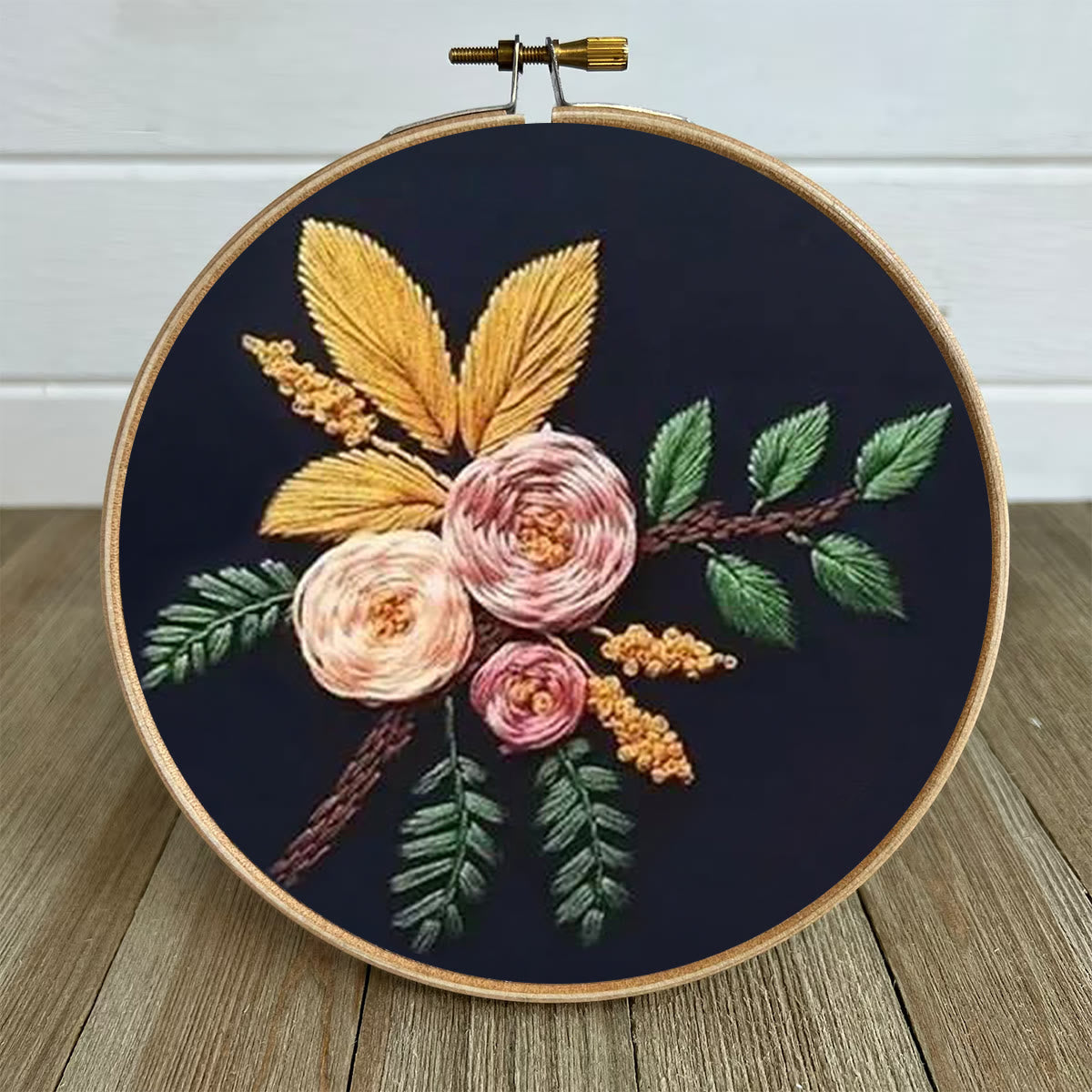 Rubbyoo Embroidery Kit- Flowers And Branches  | Diy Craft Kits,Hand Stitch,For Craft Lover