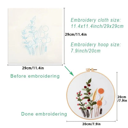 Rubbyoo Embroidery Kit - Flowers And Plants