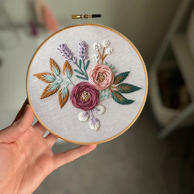 Rubbyoo Embroidery Kit - Dreamy Florals | Beginner Friendly Embroidery