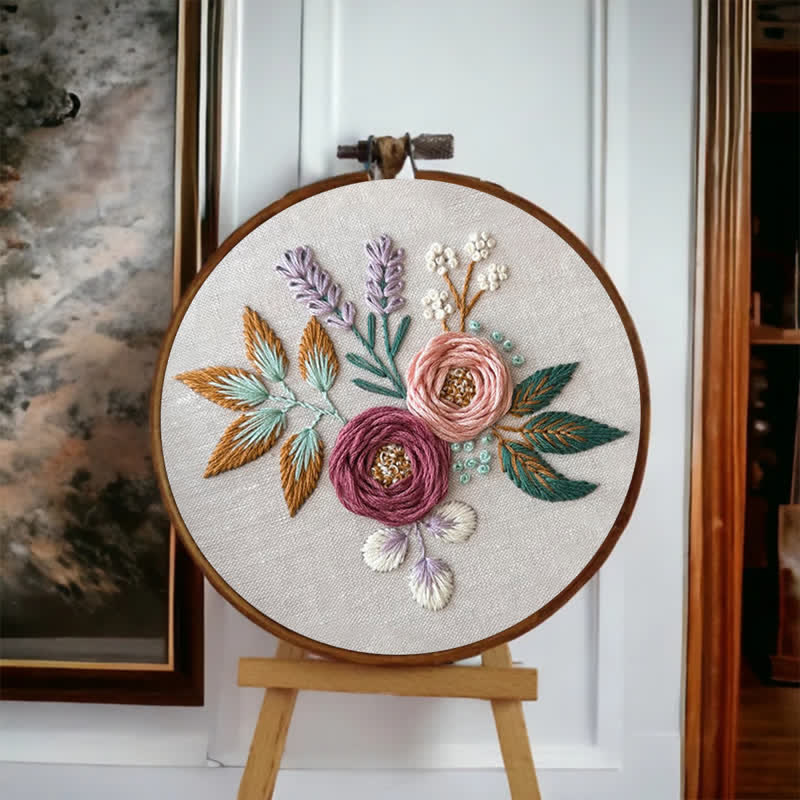 Rubbyoo Embroidery Kit - Dreamy Florals | Beginner Friendly Embroidery