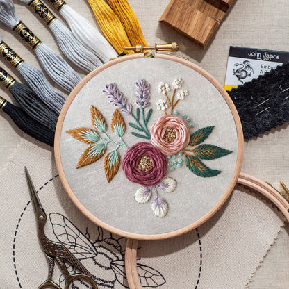 Rubbyoo Embroidery Kit - Dreamy Florals | Beginner Friendly Embroidery