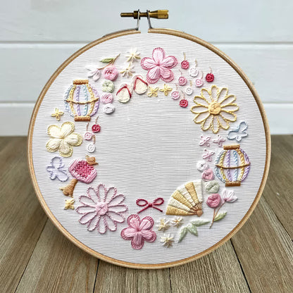 Rubbyoo Embroidery Kit - Pink Fantasy Flower World | Beginner Friendly Embroidery