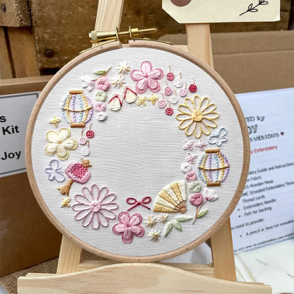 Rubbyoo Embroidery Kit - Pink Fantasy Flower World | Beginner Friendly Embroidery