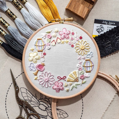 Rubbyoo Embroidery Kit - Pink Fantasy Flower World | Beginner Friendly Embroidery