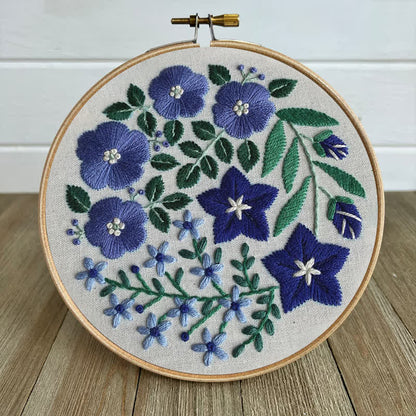 Rubbyoo Embroidery Kit - Blue Flowers