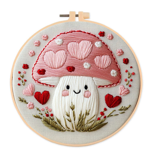 Rubbyoo Embroidery Kit -Love Shroom | Starter kit Needlework Gift