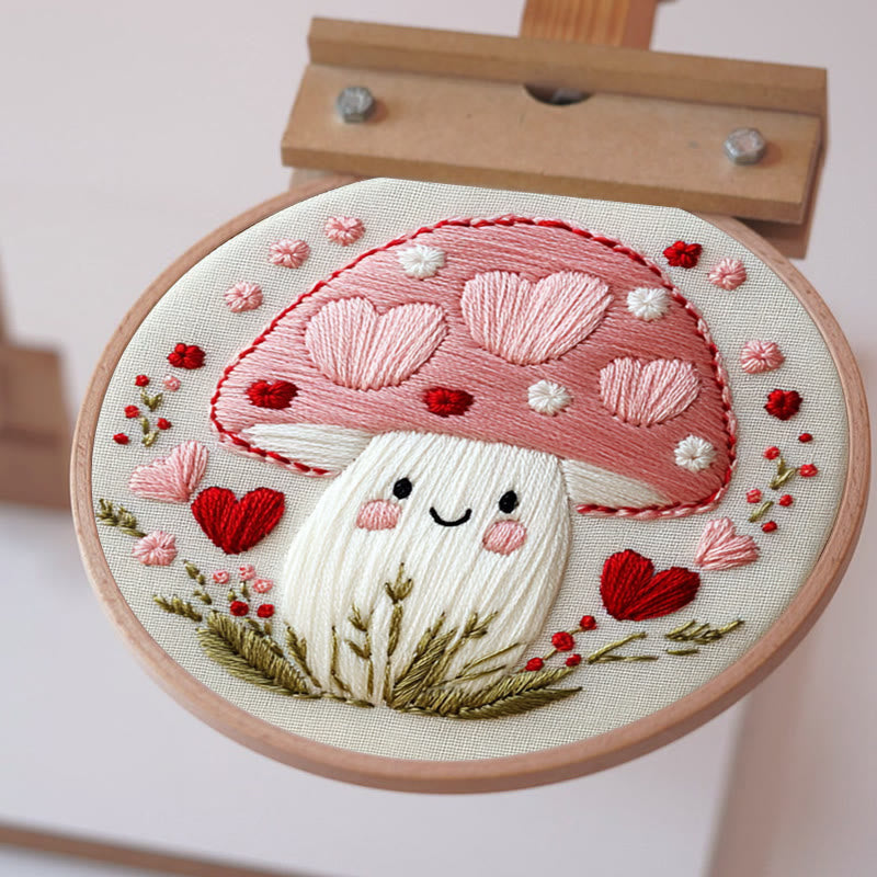 Rubbyoo Embroidery Kit -Love Shroom | Starter kit Needlework Gift