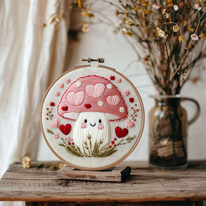 Rubbyoo Embroidery Kit -Love Shroom | Starter kit Needlework Gift