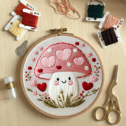 Rubbyoo Embroidery Kit -Love Shroom | Starter kit Needlework Gift