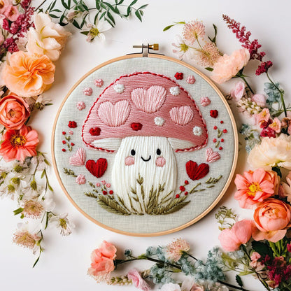 Rubbyoo Embroidery Kit -Love Shroom | Starter kit Needlework Gift