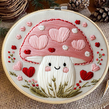 Rubbyoo Embroidery Kit -Love Shroom | Starter kit Needlework Gift
