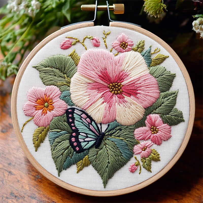 Rubbyoo Embroidery Kit - Butterfly Bloom | DIY Craft Kits  Needlework Gift