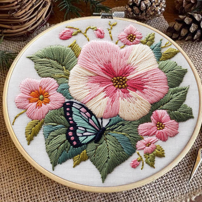 Rubbyoo Embroidery Kit - Butterfly Bloom | DIY Craft Kits  Needlework Gift