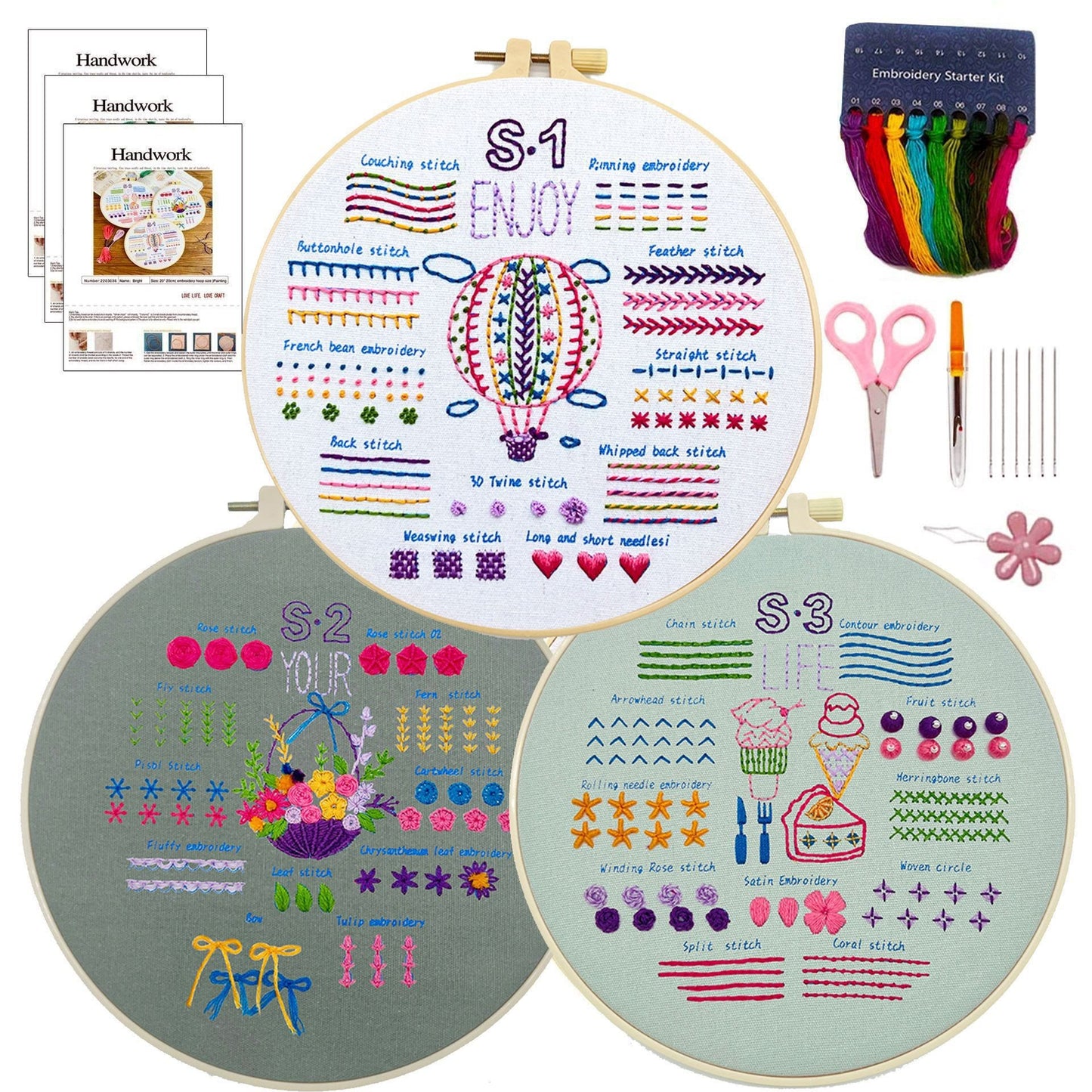 1Pack Embroidery Starter Kit For Adults