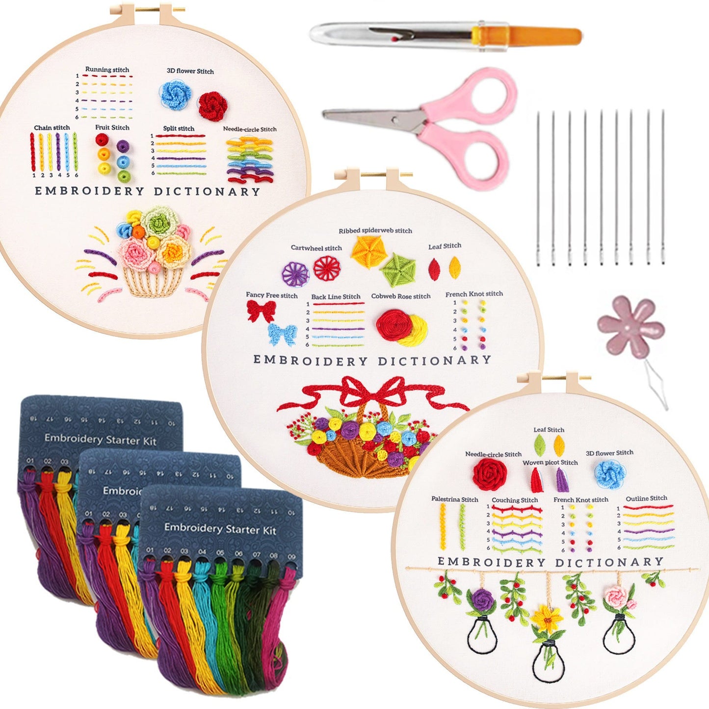1Pack Embroidery Starter Kit For Adults