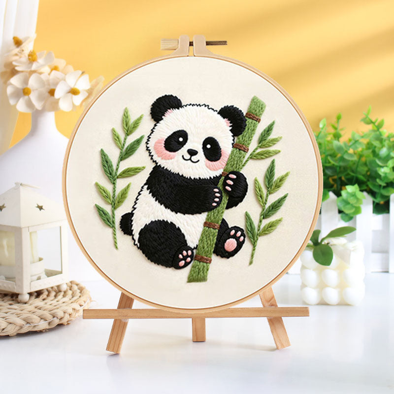 Cute Panda Bamboo Embroidery Kit