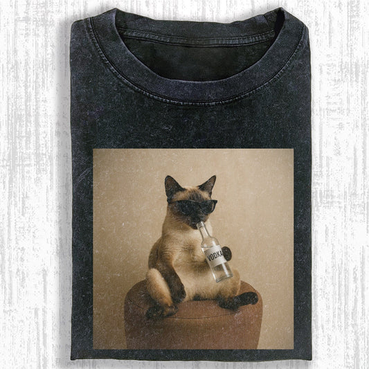 WACKY HANGOVER CAT T-SHIRT