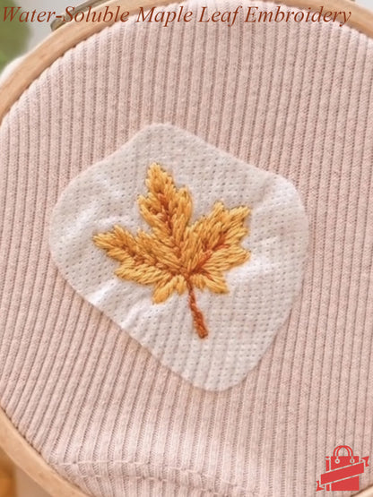 DIY Water-Soluble Printed Maple Leaf Embroidery